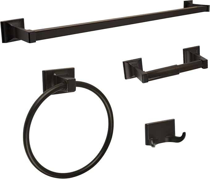 Design House 560854 Millbridge 4-Piece Bathroom Accessory Kit, Oil-Rubbed Bronze