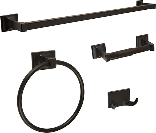 Design House 560854 Millbridge 4-Piece Bathroom Accessory Kit, Oil-Rubbed Bronze