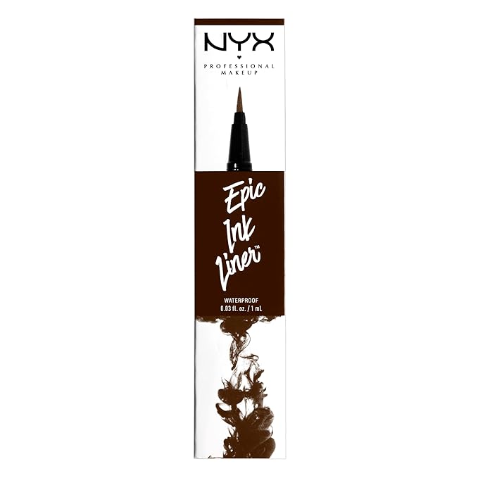 NYX PROFESSIONAL MAKEUP Epic Ink Liner, Waterproof Liquid Eyeliner - Brown, Vegan Formula