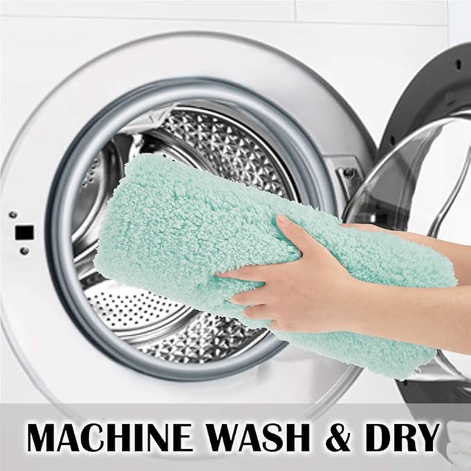 Suchtale Bathroom Rug Non Slip Bath Mat for Bathroom (16 x 24, Aqua) Water Absorbent Soft Microfiber Shaggy Mat Machine Washable Bath Rug for Thick Plush Rugs for Shower.