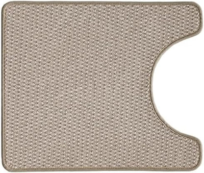 Chenille Bath Mat, Super Absorbent Non Slip Thin, Quick Dry U-Shaped, Beige 20x24