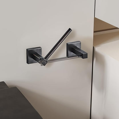 Ruacq Toilet Paper Holder Oil Rubbed Bronze-Toilet Paper Holder Wall Mount Double Post Pivoting Square-Toilet Tissue Roll Holder Rustproof Stainless Steel