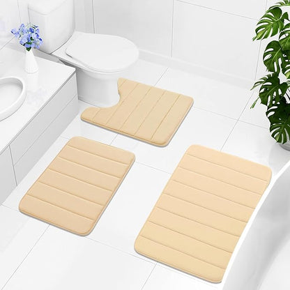 Buganda Memory Foam Bath Mat, 47" x 20", Ultra Soft and Non-Slip Bathroom Rugs, Water Absorbent and Machine Washable Bath Rug Runner for Bathroom, Shower, and Tub, Gold