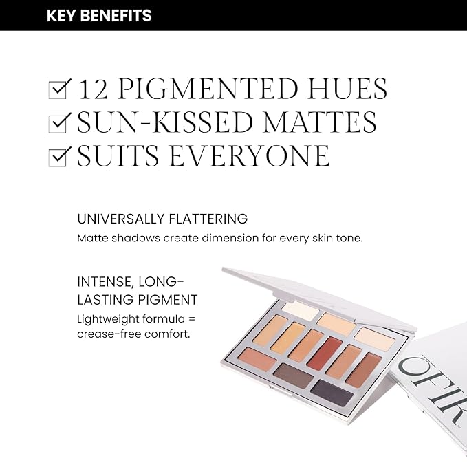OFIR Dune Matte Eyeshadow Palette | Eyeshadow Palette Makeup | Richly Emollient & Blendable Formula | Intensely Pigmented Matte Shades | Satin Smooth Finish | Travel Size with Mirror, 0.33 oz