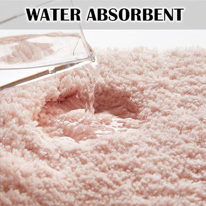Suchtale Large Bathroom Rug Extra Soft and Absorbent Shaggy Bathroom Mat (24 x 60, Blush) Machine Washable Microfiber Bath Mat for Bathroom, Non Slip Bath Mat, Luxury Bathroom Floor Mats Rubber Back