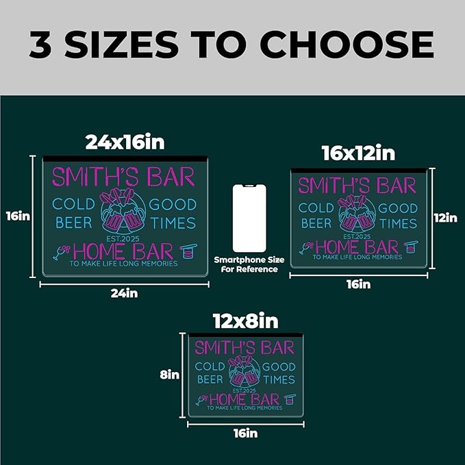 Personalized Beer O'Clock Neon Sign, Custom Wall Sign for Home Bar, Man Cave, Pub, Game Room, LED Beer Light Decor (Beer O'clock)