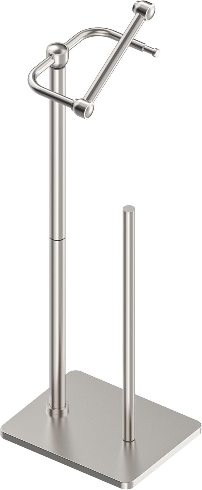 RUACQ Toilet Paper Holder Stand, Bathroom Toilet Paper roll Holder Free Standing with Storage for 4 Rolls, Post Pivoting Design, Stable Weighted Base, SUS304 Stainless Steel (Brushed Nickel)