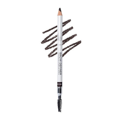 True + Luscious Brow Definer Pencil - Pomade & Powder Combo With Organic Castor Oil - Fills, Shapes Eyebrows - Waterproof - Deep Brunette