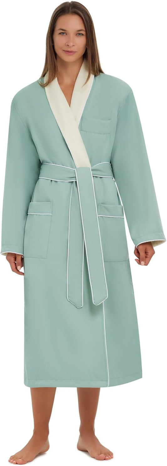 Terry Lined Microfiber Hotel Robe - Luxury Spa Bathrobe by Monarch/Cypress