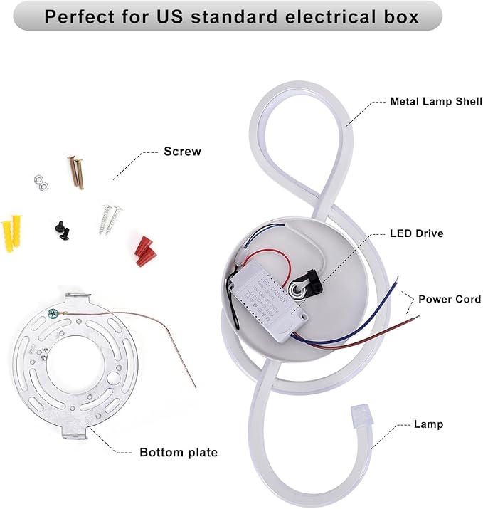 XEYOU 22W Modern Wall Sconce Lighting Indoor LED Creative Wall Light Fixture Music Symbol Art Decoration Wall Lamp for Living Room Bedroom Stair Corridor, White 6000K