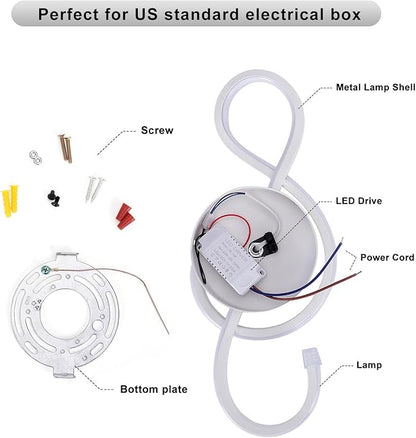 XEYOU 22W Modern Wall Sconce Lighting Indoor LED Creative Wall Light Fixture Music Symbol Art Decoration Wall Lamp for Living Room Bedroom Stair Corridor, White 3000K