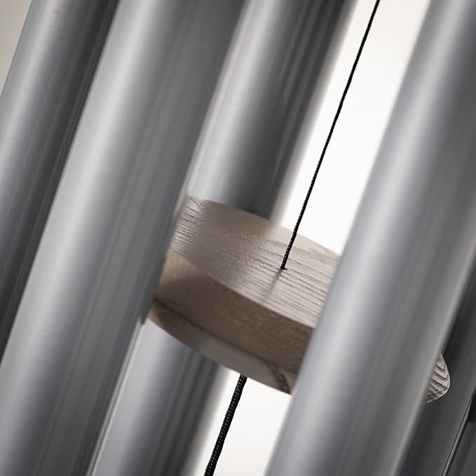 Woodstock Chimes Pluto Wind Chime for Outside 37" Grey Medium Tone Sound for Outdoor Garden, Patio, Porch Decor Gifts, Encore Collection, DCY37