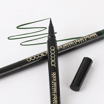 docolor Waterproof Eyeliner Pen Super Slim Liquid Eyeliner Eye Liner Gel (Green)