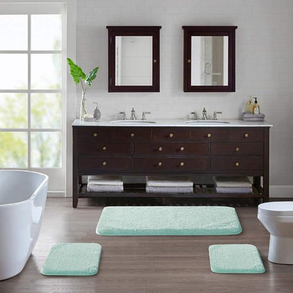 Suchtale Extra Soft & Absorbent Shaggy Bath Mat (24 x 40, Aqua) - Machine Washable Microfiber, Non Slip, Luxury Floor Mat