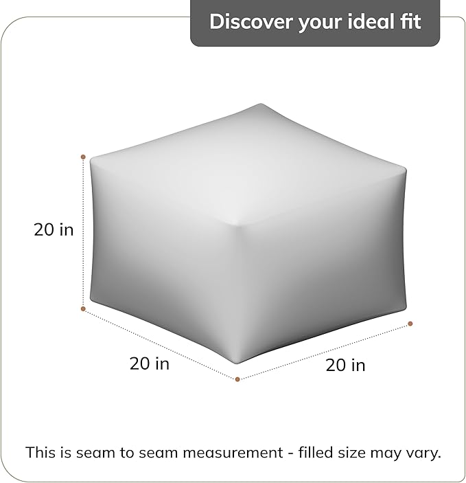 Anji Mountain 20"x20"x20" Handmade & Handcrafted Ottoman Pouf Comfortable Pouf Ottoman Foot Rest & Home Décor Accent for Living Room, Bedroom, Nursery, Kids Room, Patio