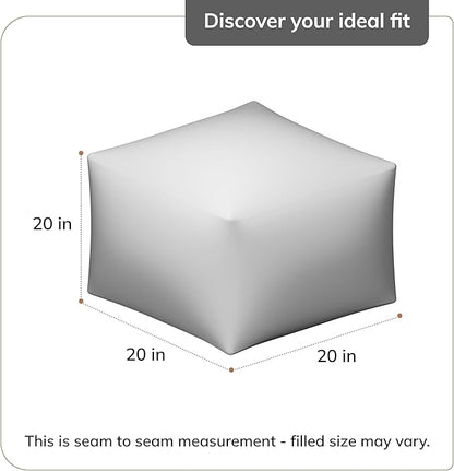 Anji Mountain 20"x20"x20" Handmade & Handcrafted Ottoman Pouf Comfortable Pouf Ottoman Foot Rest & Home Décor Accent for Living Room, Bedroom, Nursery, Kids Room, Patio