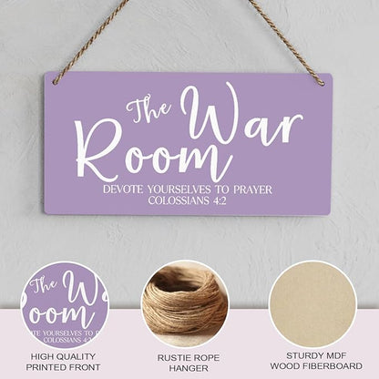Purple Decor Rustic War Room Decor Christian Decoration Bible Verse Wood Decoration Sign Christian Scripture Printed Wood Sign Wall Art Religious Gifts Faith Based Gifts