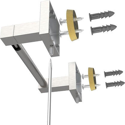 Ruacq Toilet Paper Holder Brushed Nickel 2 Pack Double Post Pivoting Square Tissue Holders Roll Holder Hangers Toilet Paper Stand Stainless Steel and Zinc Alloy Modern Wall Mounted