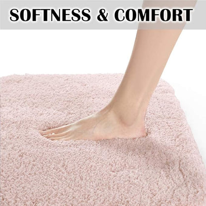 Suchtale Large Bathroom Rug Extra Soft and Absorbent Shaggy Bathroom Mat (24 x 60, Dusty Pink) Machine Washable Microfiber Bath Mat for Bathroom, Non Slip Bath Mat, Bathroom Floor Mats Rubber Back