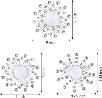 Mirror Wall Decor Metal Sun Mirror Wall Art Decorative Mirrors Home Decor Sunburst Mirror Hanging Living Room Bedroom Entryway, Style 1