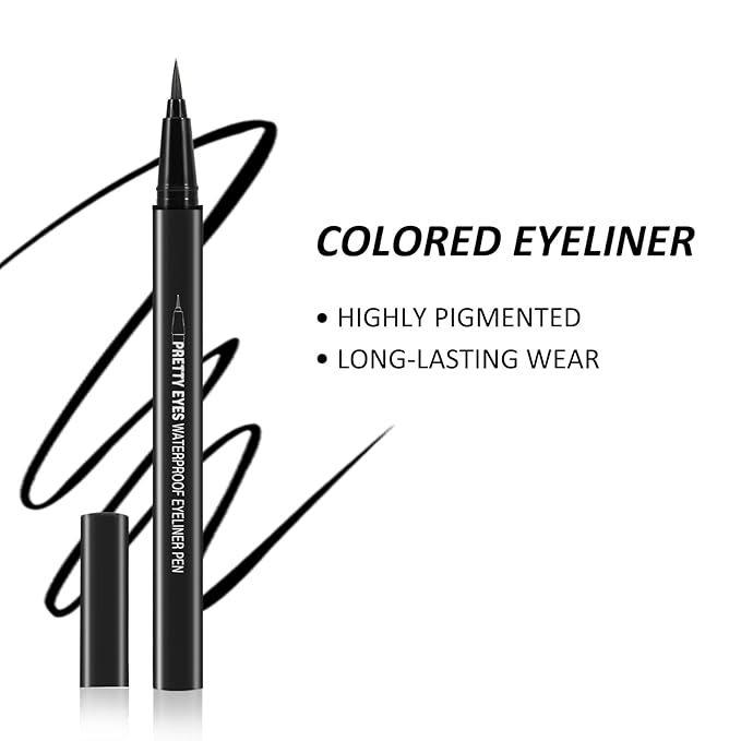 Boobeen Liquid Eyeliner Pen, Matte Eye Liner with Precision Tip, Long Lasting Eyeliner Pencil for Bold Eye Makeup, Glides on Smoothly