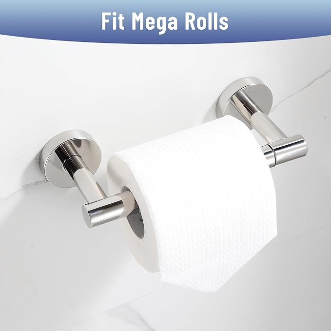 BVL Toilet Paper Holder Polished Chrome Wall Mount Stainless Steel 304 Large Mega Roll