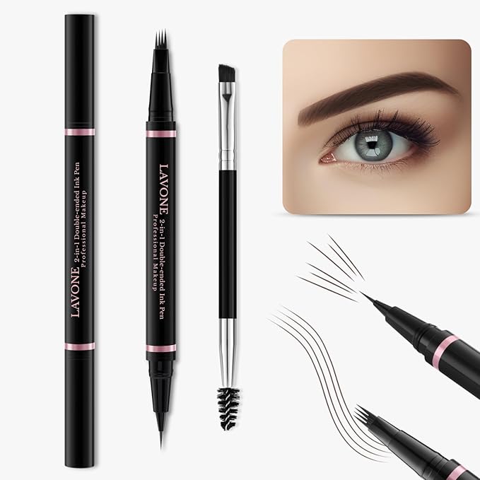 2-in-1 Waterproof Eyebrow Pen with Dual-ended Pencil & Brush - Natural Looking Brows (Espresso)