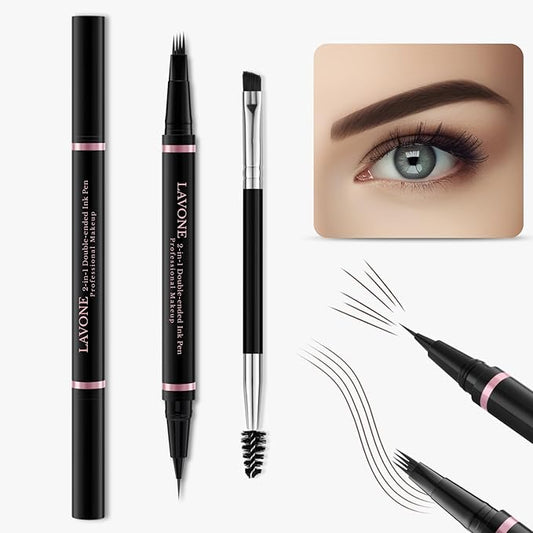 2-in-1 Waterproof Eyebrow Pen with Dual-ended Pencil & Brush - Natural Looking Brows (Espresso)