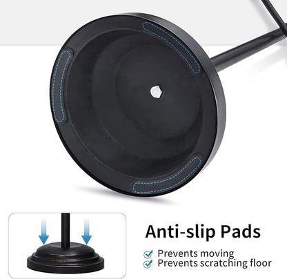 RUMOSE Toilet Paper Holder Stand for Floor, Oil Rubbed Bronze Adjustable (12.4" to 22.8") Bathroom Toilet Tissue Holder, Free Standing Toilet Paper Roll Holder with Storage, Stainless Steel