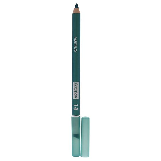 Pupa Milano Multiplay Eye Pencil - Creamy, Blendable Eyeliner With Smudge Tip - Create Long Wearing, Glamorous Intensity - Smooth, Lasting Color Liner For Waterline Or Lid - 14 Water Green - 0.04 Oz