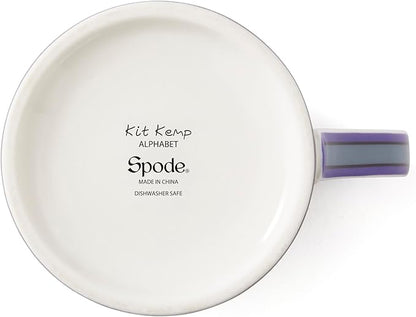 Spode Kit Kemp 12oz Mug in Fine China, W Initial - Custom Coffee Cup for Hot Beverages, Personalized Gift Idea for Her, Him, Friends, Coffee Lovers - Stylish Letter Mug for Daily Use, Dishwasher Safe