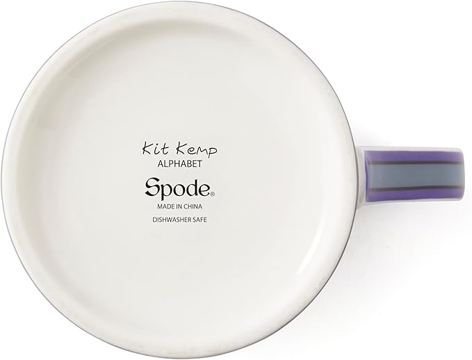 Spode Kit Kemp Alphabet Mug - Letter P Monogram in Fine China, 12oz Ceramic Coffee Cup for Hot Drinks, Personalized Drinkware for Unique Gifts, Dishwasher Safe Tea or Coffee Mug - Gift Box Included
