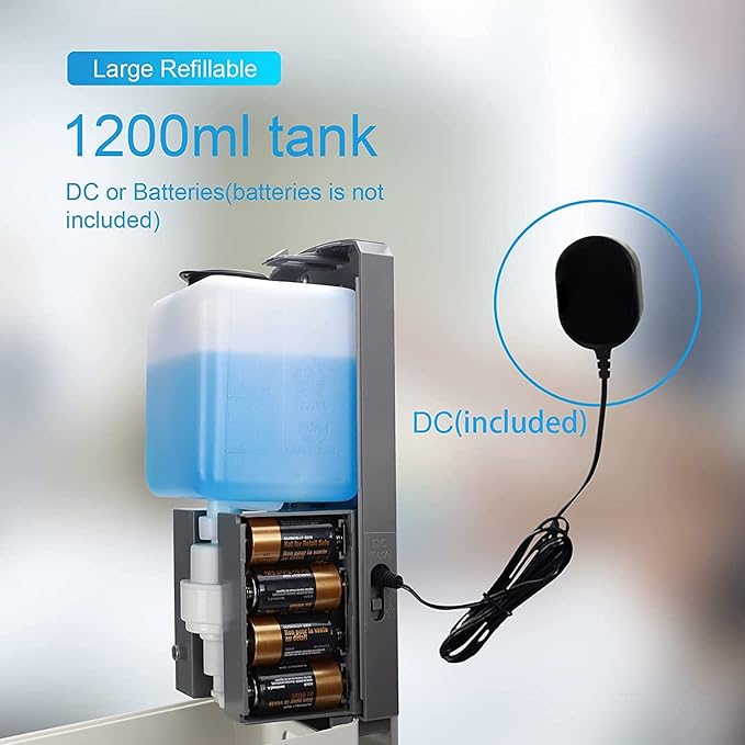 Soap Dispenser,Touchless Automatic Foaming Hand Sanitizer Dispenser Wall Mount, 40oz Motion Sensor Foam Liquid Refill Bottle Sanitizer Dispensing for Bathroom Kitchen Home