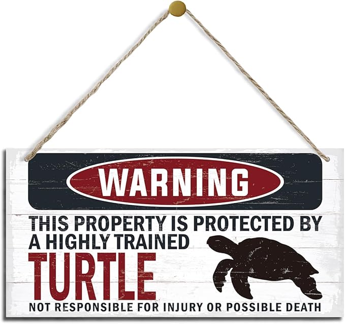 Warning Sign, Turtle Warning Wood Plaque Sign, Funny Door Signs, Decorative Wood Hanging Suspension Plaque, Farmhouse Wooden Wall Decor, Outdoor Hanging Wooden Signs