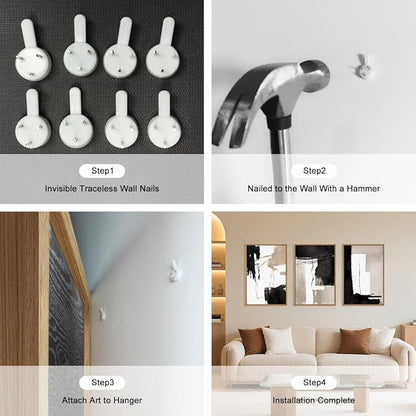 Black White Brown Framed Canvas Wall Art Set, Neutral Geometric Wall Decor, Modern Abstract Wall Painting, Minimalist Artworks for Living Room, Bedroom, Dining Room, Office - 16"x24"x3