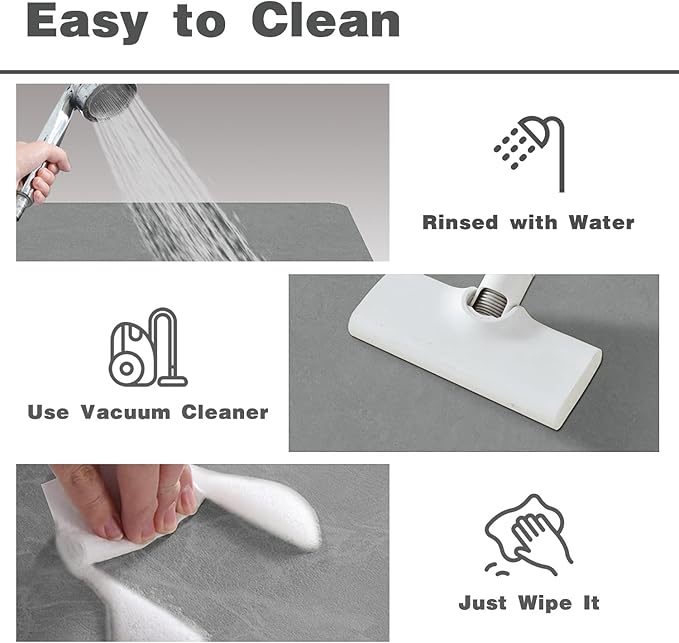 Small Bathroom Mat Quick Dry, Bathroom Rugs Non Slip Washable Thin Absorbent Bath Mat Fits Under Door Bathroom Floor Mat Perfect for Bath, Shower, or Sink 12"x12" Light Grey