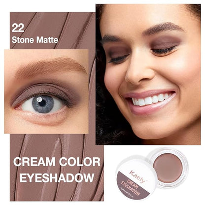 Single Cream Stone Matte Eyeshadow Palette Makeup, Natural Single Mini Instant Holographic Eyeshadow For Older Women, Sombras Crema Para Ojos, Talc, Paraben & Cruelty Free, 22