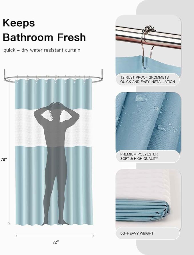 Bathroom Accessories Set,Blue Bathroom Set,24 Pieces Bathroom Accessory Set with Shower Curtain,Trash Can for Bathroom Accessories Décor and Home Gifts