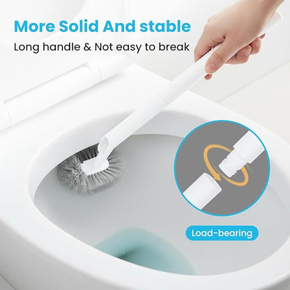 Toilet Plunger and Bowl Brush Combo for Bathroom Cleaning, White, 1 Set