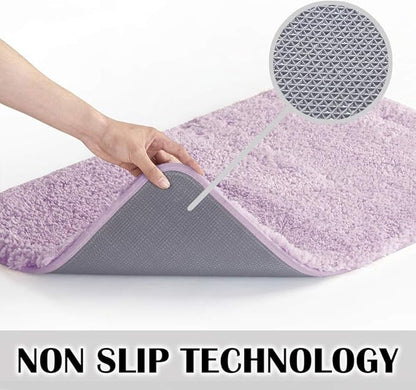 Suchtale Large Bathroom Rug Extra Soft and Absorbent Shaggy Bathroom Mat (24 x 40, Lavender) Machine Washable Microfiber Bath Mat for Bath, Non Slip Bath Mat, Bath Floor Mats Rubber Back