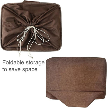 TheWarmHome Organization and Storage for Organizing - Extra Jumbo 3 Pack 20.5x15.7x13.8 inch Fabric Storage Bin for Shelves, Storage cubes for Decorative Shoes Towel Blanket Closet (Brown)