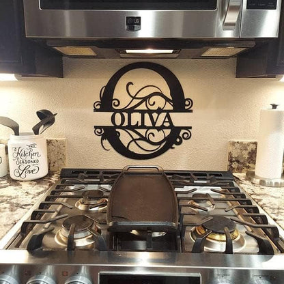 Custom Metal Last Name Monogram Sign – Personalized Wedding, Housewarming, or Outdoor Wall Decor