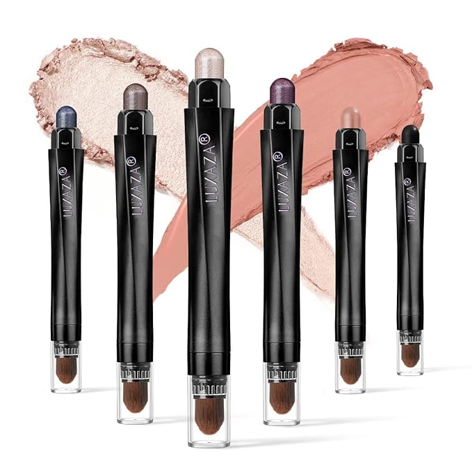 6PCS Cream Eyeshadow Stick Makeup Sets, Metallic And Matte Shimmer Eye Shadow Eye Brightener Stick Pencil Crayon, A07-Shimmer Neutral