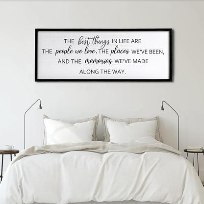 The Best Things in Life Framed Wall Art, 40''×15'' Rustic The Best Things in Life Sign for God Jesus Christ Prayer, Horizontal Holy Inspirational Family Home Decor