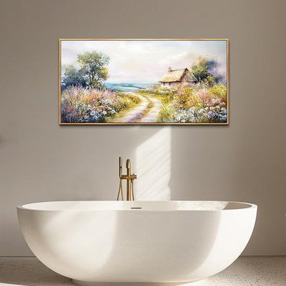 ZUITINGHUA Wood Framed Canvas Wall Art For Living Room Wall Decor For Bedroom Office Wall Decoration Country Road Landscape Paintings Farmhouse Pictures Artwork Room Aesthetic Home Decor 20x40 In