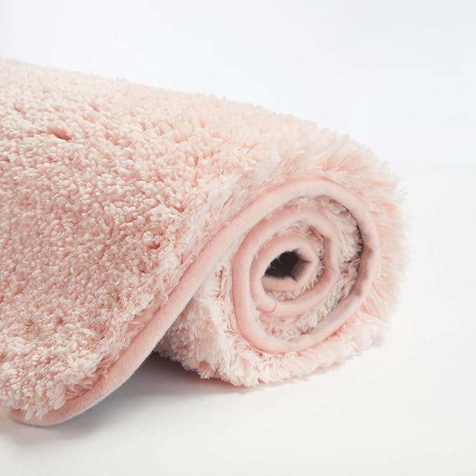 Suchtale Large Bathroom Rug Extra Soft and Absorbent Shaggy Bathroom Mat (24 x 60, Blush) Machine Washable Microfiber Bath Mat for Bathroom, Non Slip Bath Mat, Luxury Bathroom Floor Mats Rubber Back