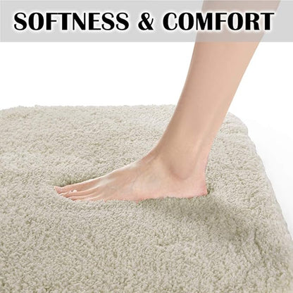 Suchtale Large Bathroom Rug Extra Soft and Absorbent Shaggy Bathroom Mat (24 x 60, Light Tan) Machine Washable Microfiber Bath Mat for Bathroom, Non Slip Bath Mat, Bathroom Floor Mats Rubber Back