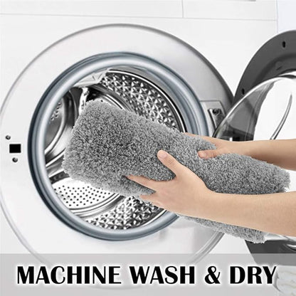 Suchtale Large Extra Soft Bath Mat - 24 x 60, Grey, Machine Washable Microfiber Shaggy Non Slip Luxury Bathroom Floor Mat