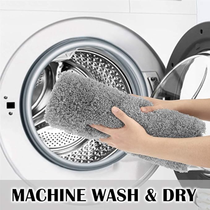 Suchtale Extra Soft & Absorbent Shaggy Bath Mat (24 x 40, Grey) - Machine Washable Microfiber, Non Slip, Luxury Floor Mat