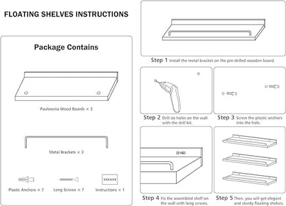 Small Floating Shelf, 6X9 Inches Farmhouse Wall Shelves for Living Room, Bedroom, Picture Frames, Plants, Kitchen, Set of 3 (White and Grey)